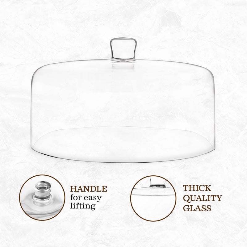 Galashield Glass Cake Dome, Cake Cover Lid for Freshness and Display | 12" Diameter - Image 3